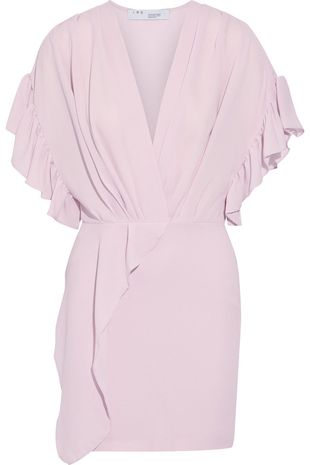 IRO Cedar wrap-effect ruffled crepe mini dress | Sale up to 70% off ...