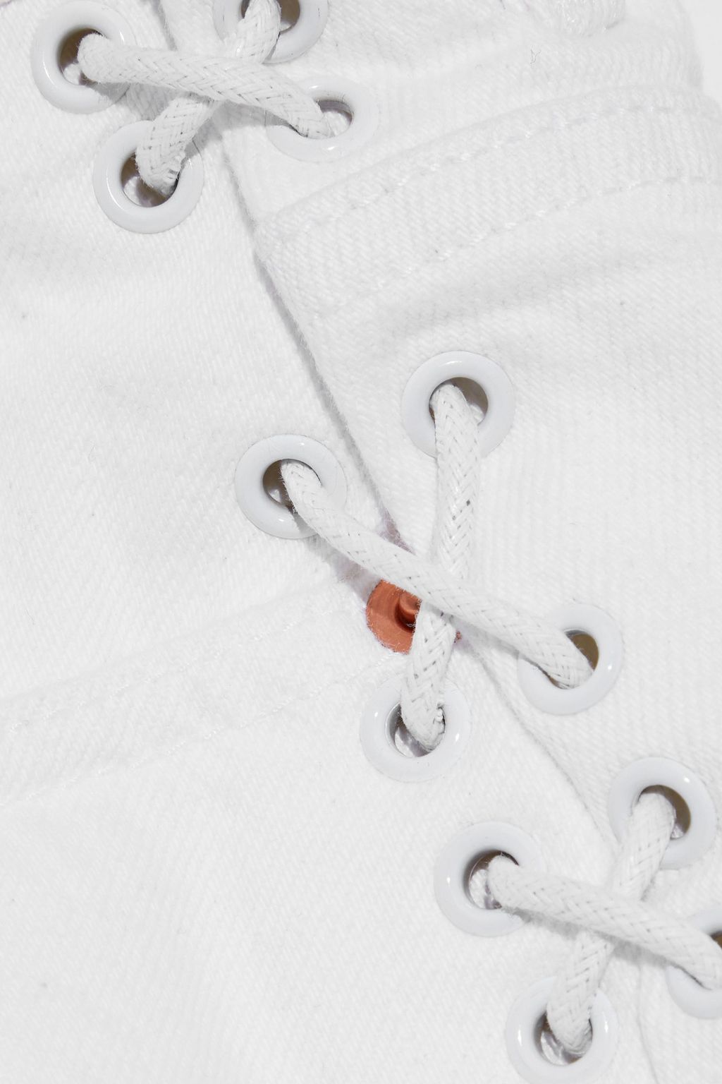 IRO Fores lace-up frayed denim mini skirt