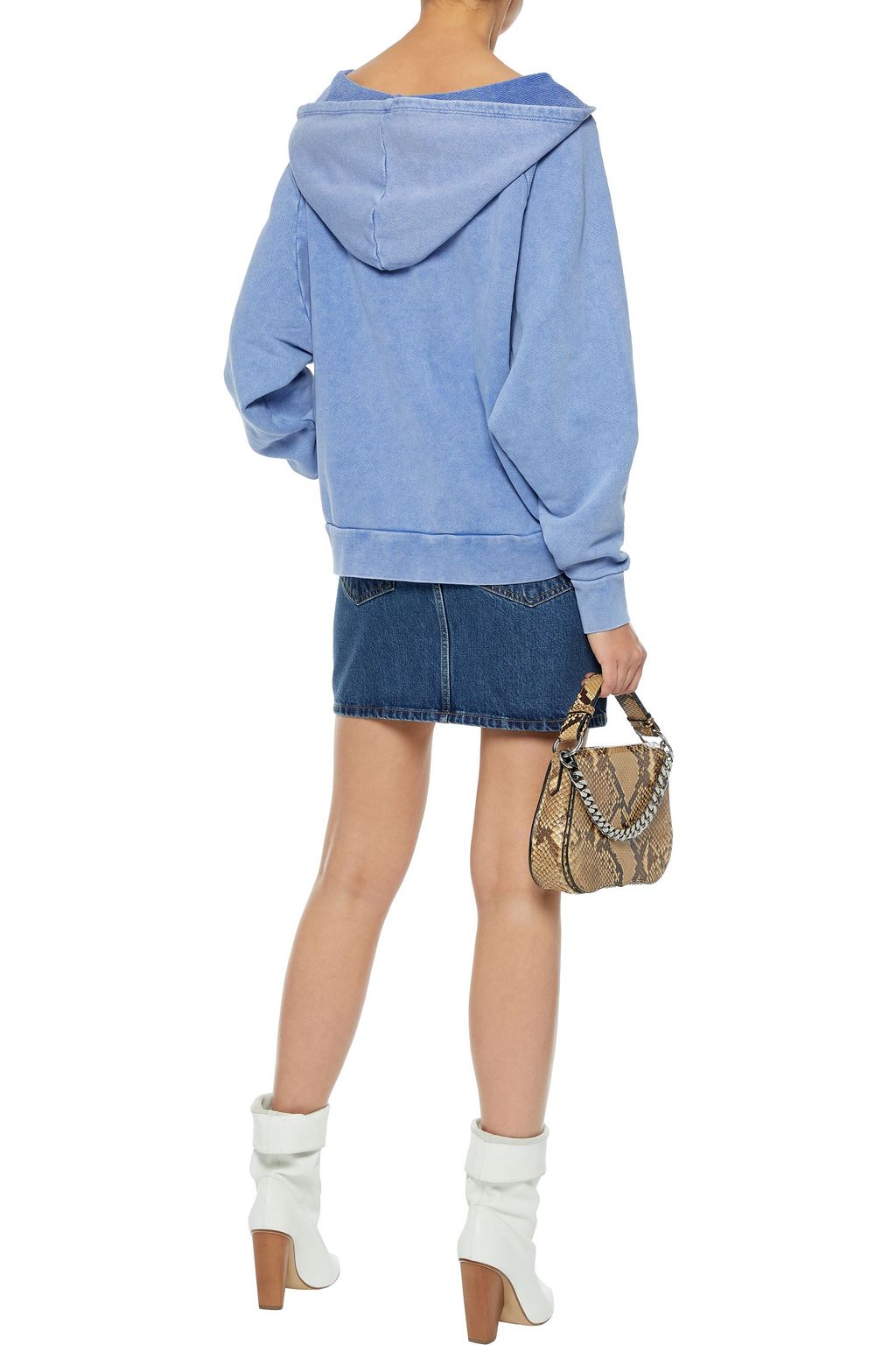 IRO Cube distressed French cotton-terry hoodie