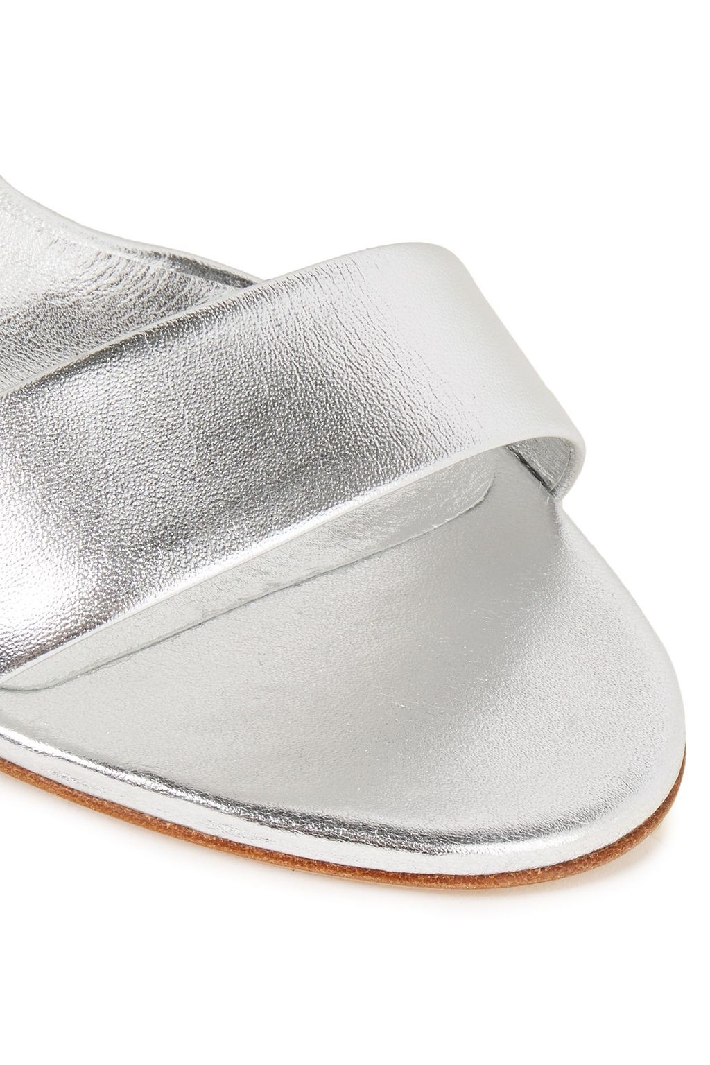 CASADEI Bow-embellished metallic leather sandals