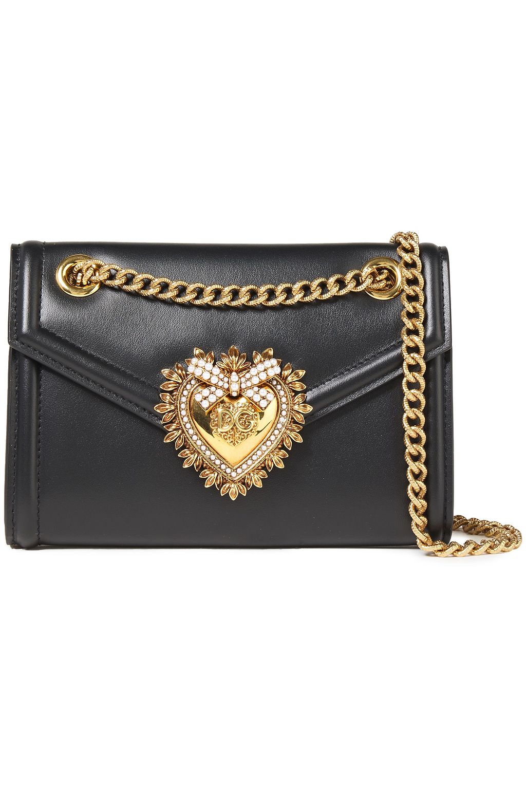 embellished leather shoulder bag