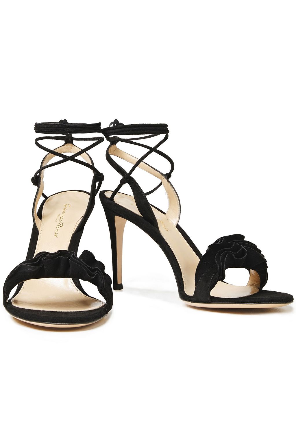 GIANVITO ROSSI Ruffled suede sandals