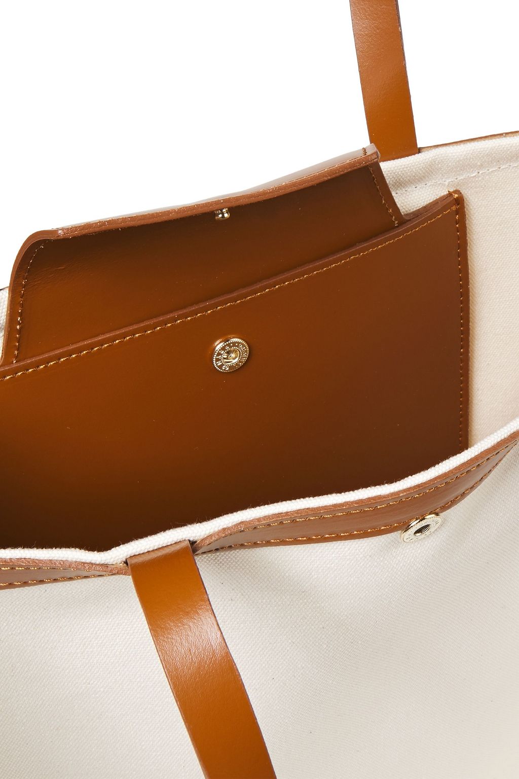 IRIS & INK Jaina two-tone leather and canvas tote