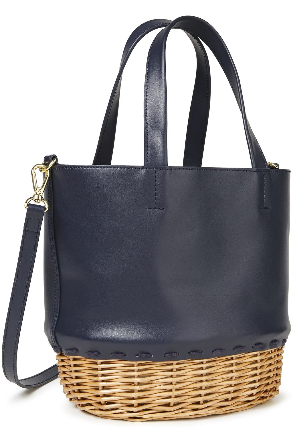 HEIDI KLEIN Trieste leather and wicker tote