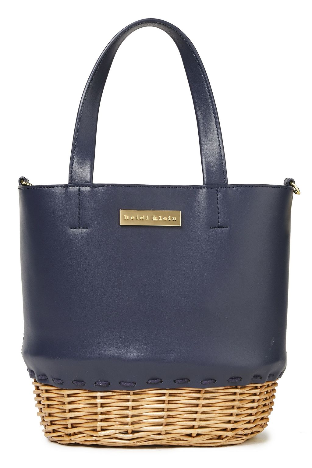HEIDI KLEIN Trieste leather and wicker tote