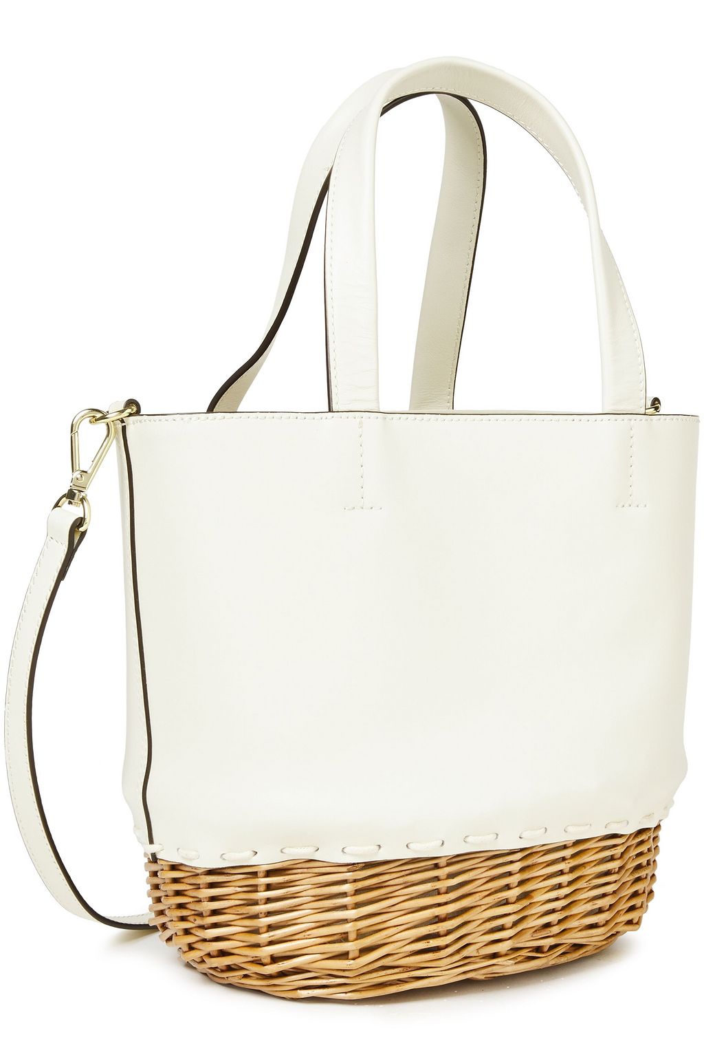 HEIDI KLEIN Trieste leather and wicker tote