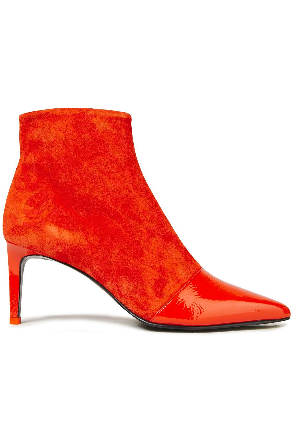 orange suede ankle boots