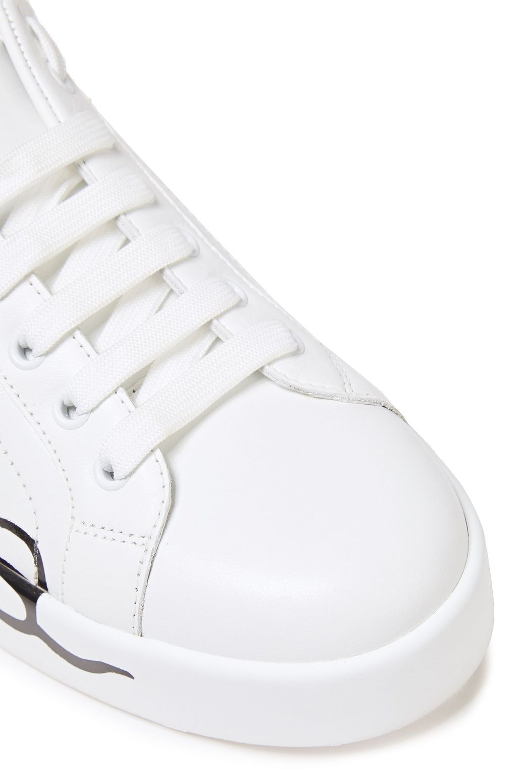 DOLCE&GABBANA Portofino printed smooth and patent-leather sneakers