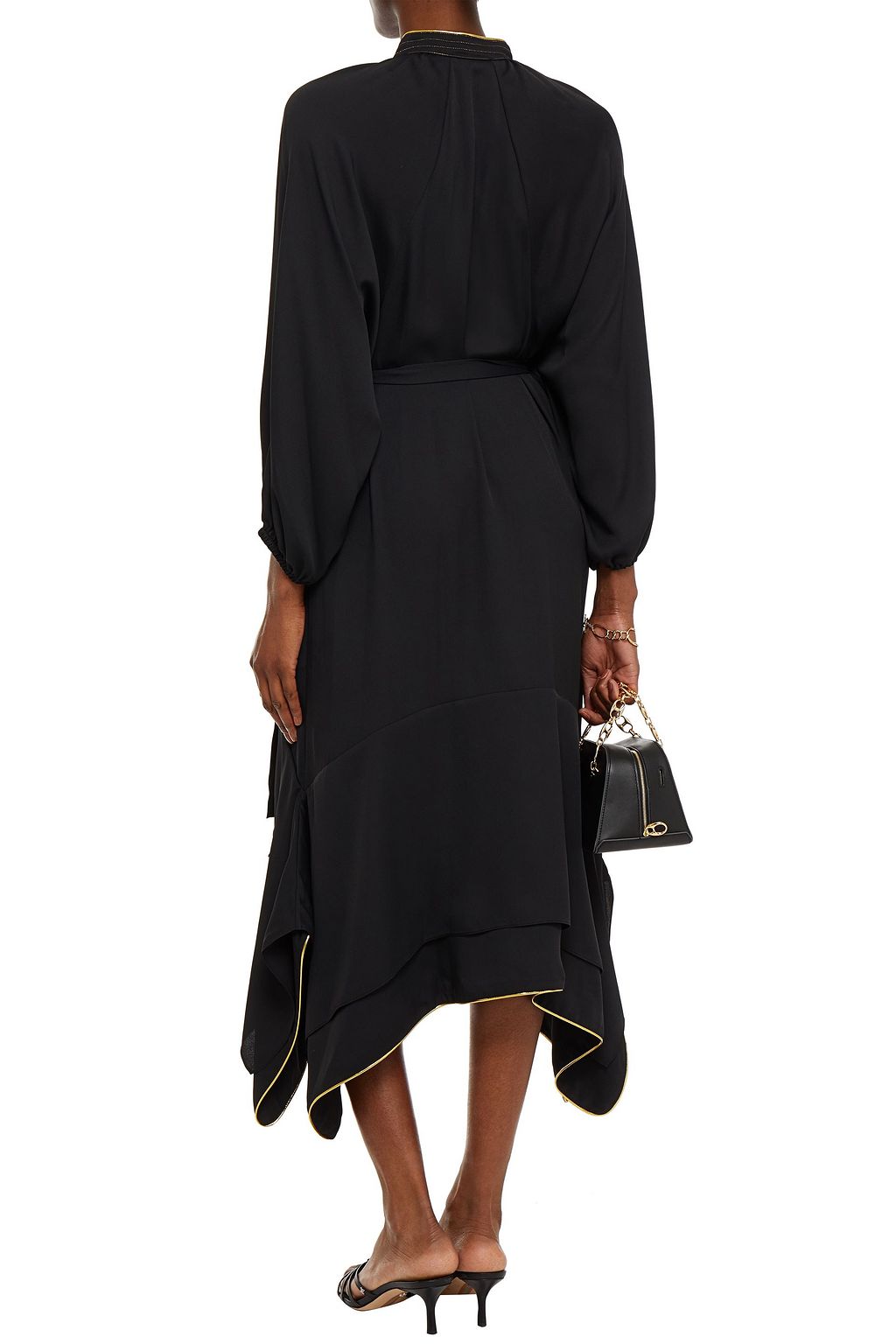 TORY BURCH Embellished crepe midi dress