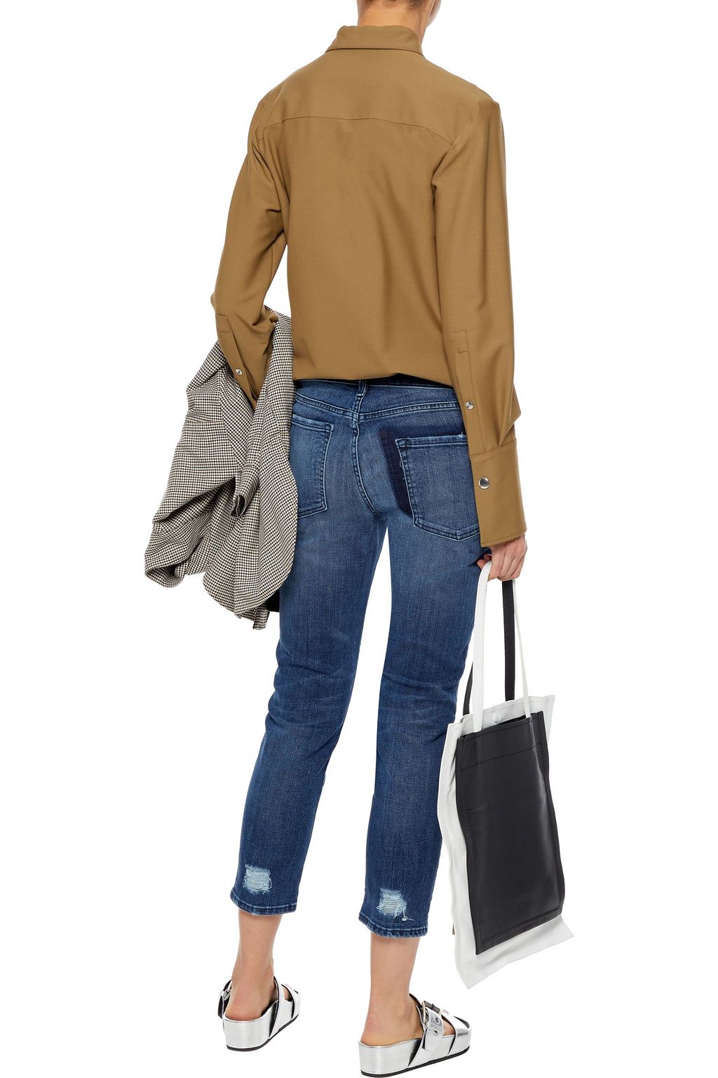 J BRAND Cropped faded mid-rise skinny jeans