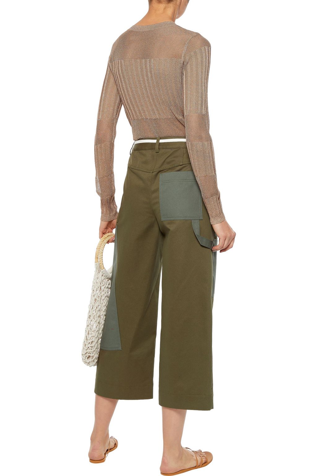 J BRAND Andrea metallic ribbed and open-knit sweater