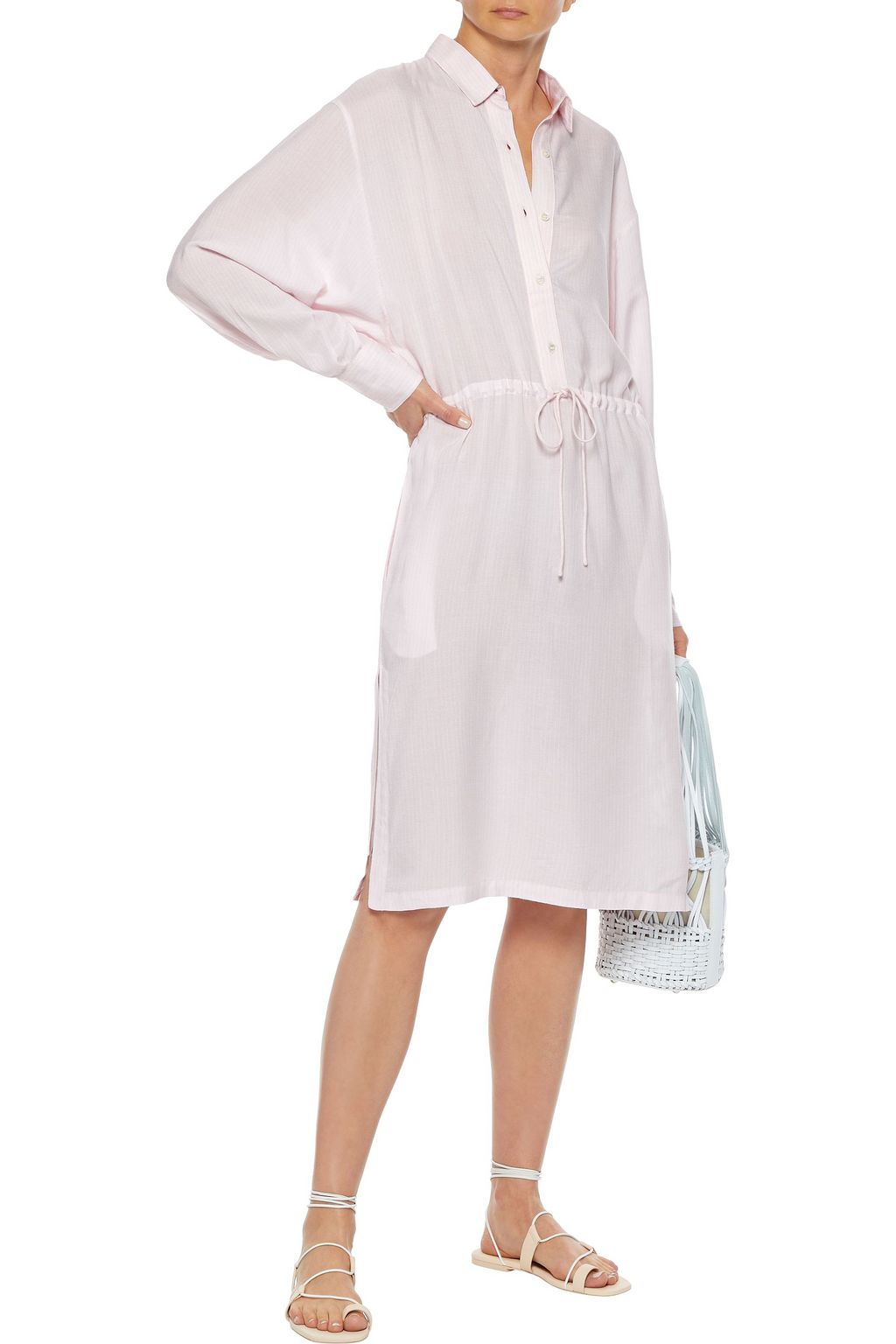 IRO Markala pinstriped modal-blend shirt dress