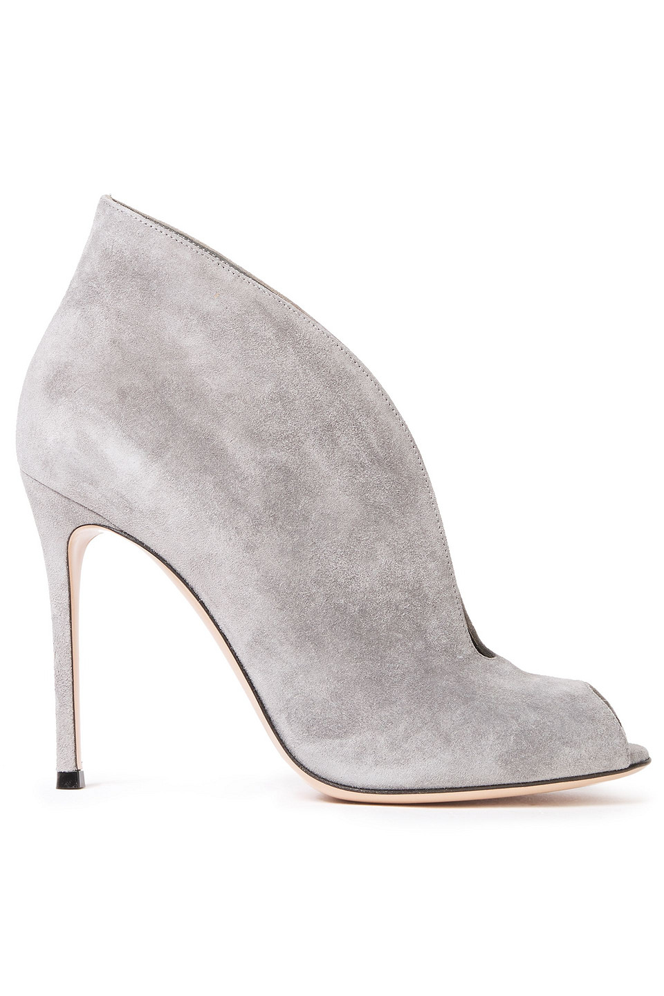 Gianvito Rossi Woman Vamp 100 Suede Ankle Boots Gray Size 39.5