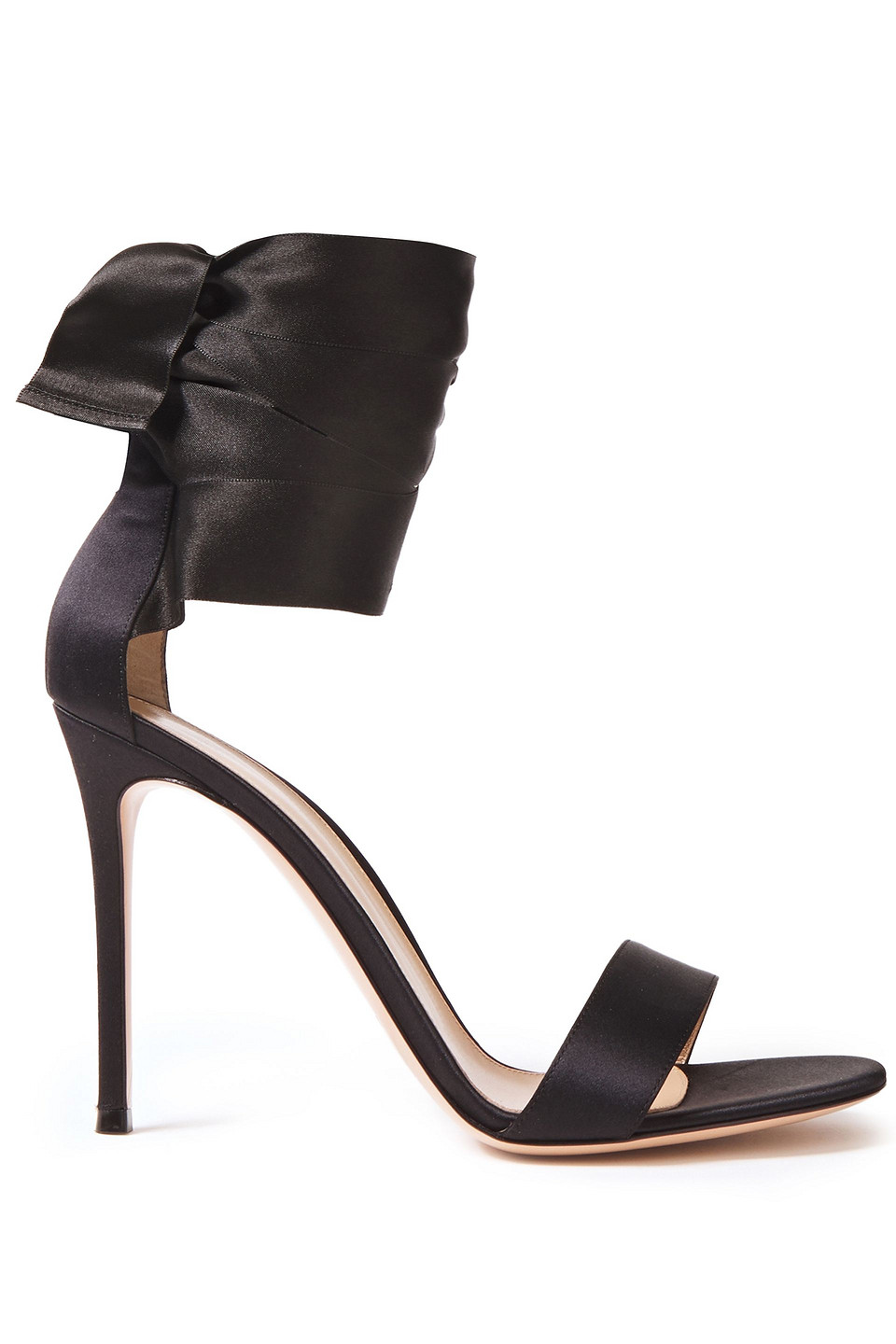 Gianvito Rossi Woman Gala 105 Lace-up Satin Sandals Black Size 39.5