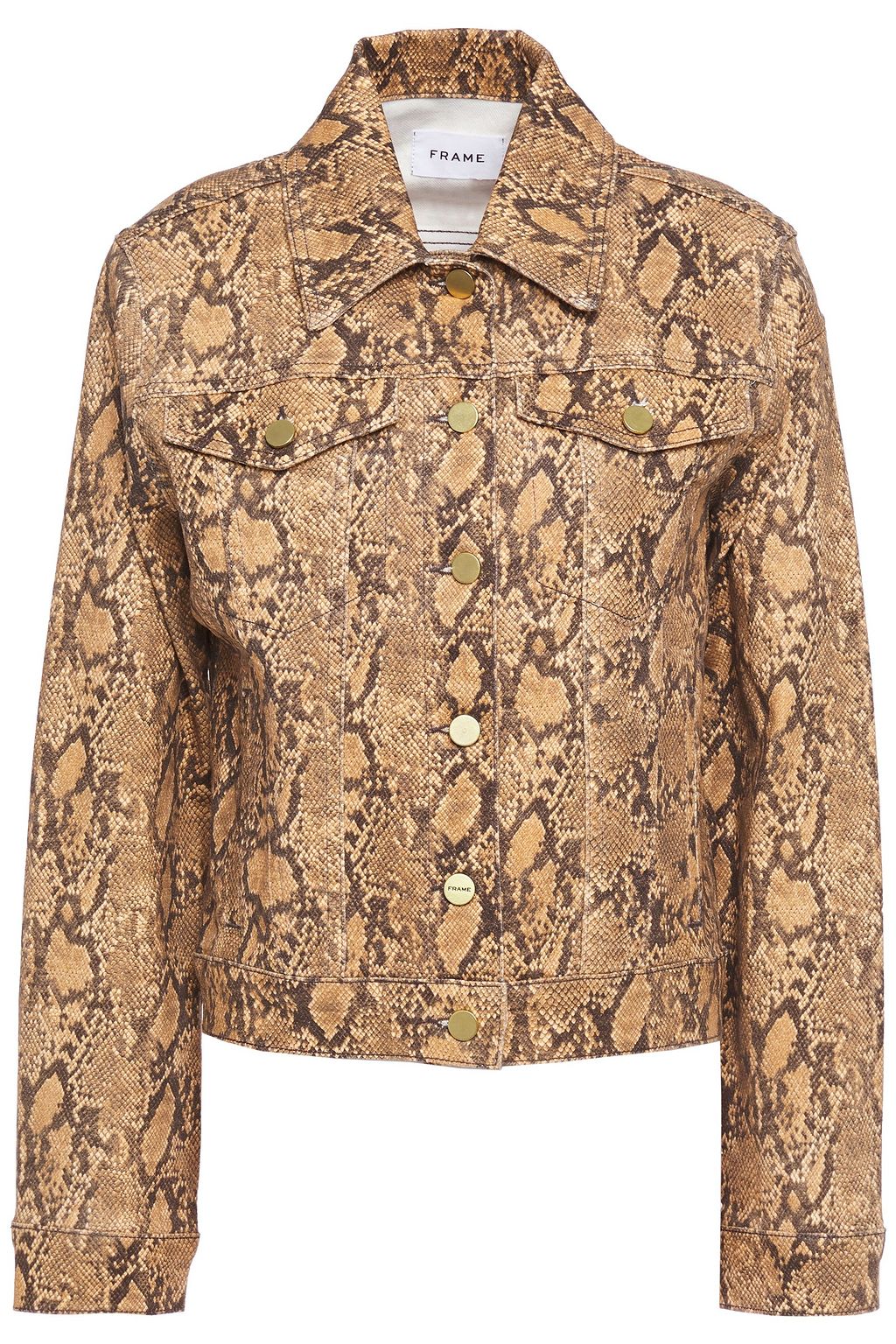 snake print denim jacket