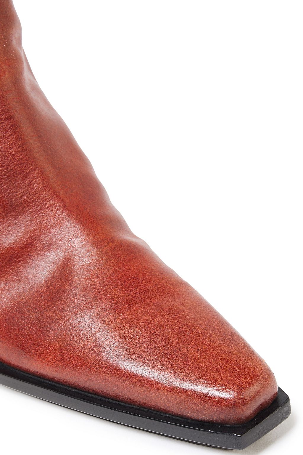 ANN DEMEULEMEESTER Burnished-leather wedge ankle boots