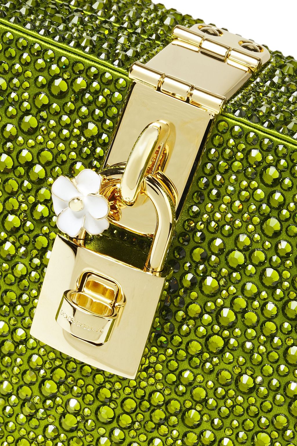 DOLCE&GABBANA Dolce crystal-embellished satin box clutch