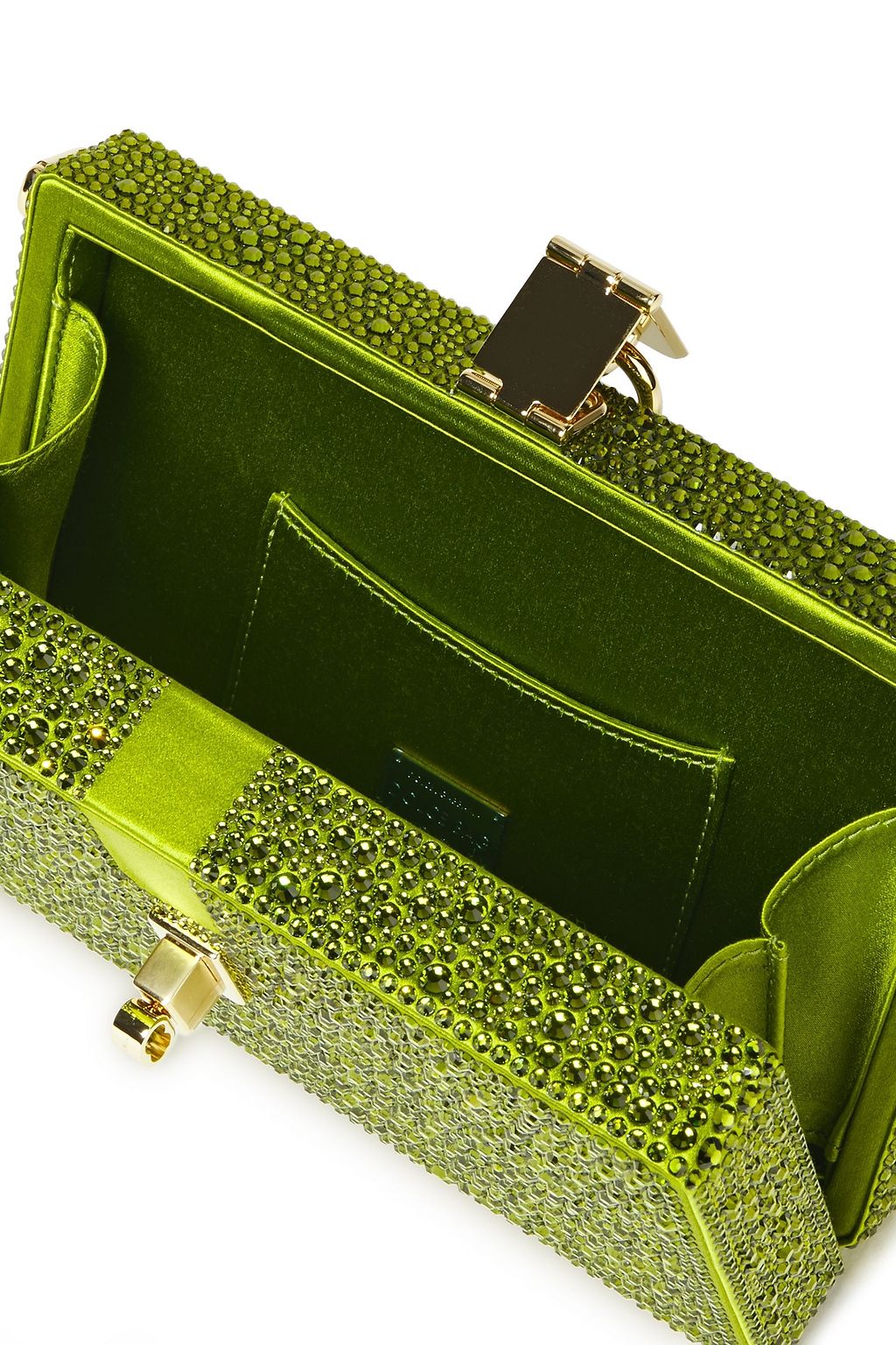 DOLCE&GABBANA Dolce crystal-embellished satin box clutch