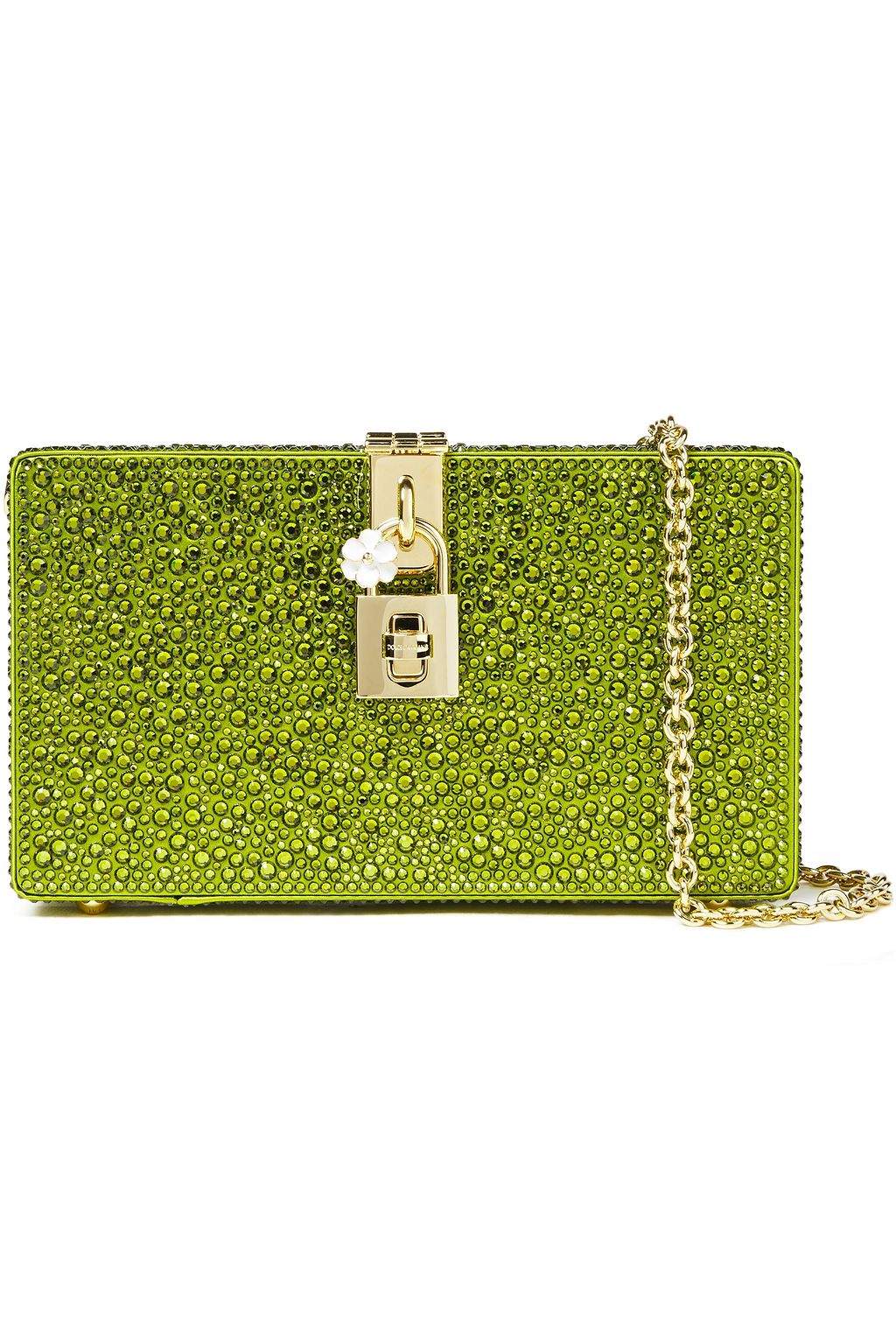 DOLCE&GABBANA Dolce crystal-embellished satin box clutch