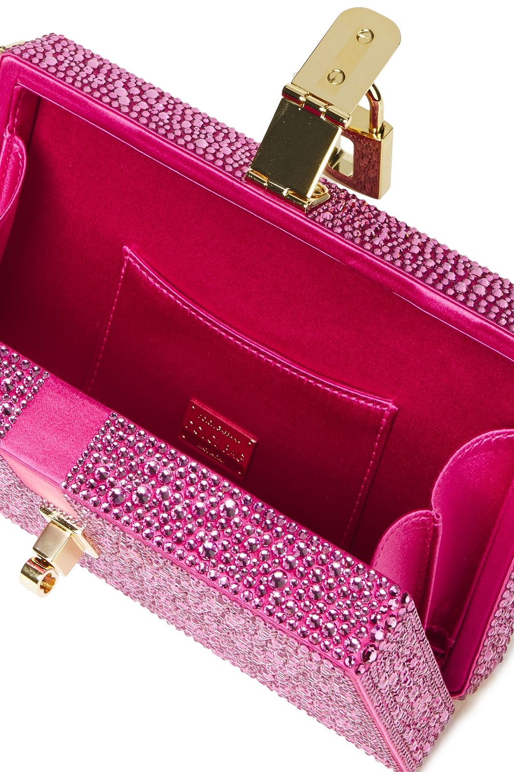 DOLCE&GABBANA Dolce crystal-embellished satin box clutch