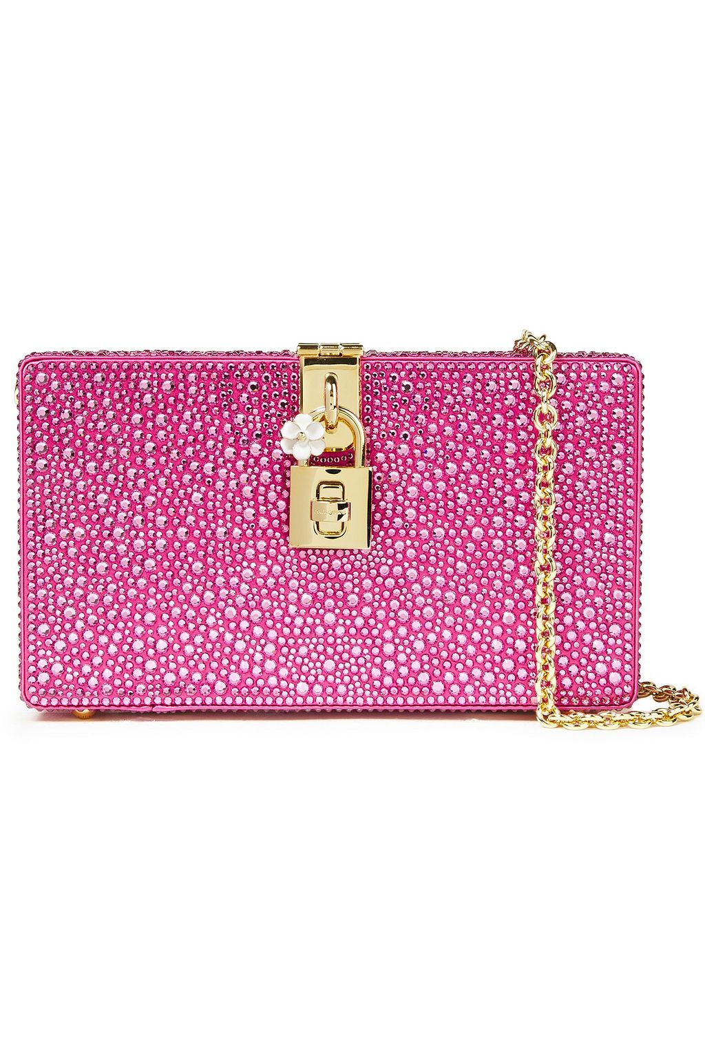 DOLCE&GABBANA Dolce crystal-embellished satin box clutch