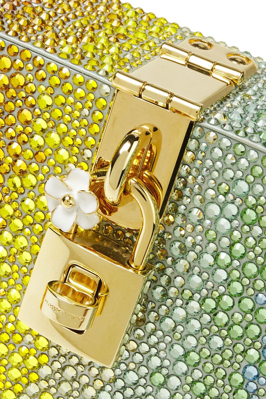 DOLCE&GABBANA Crystal-embellished dégradé satin box clutch