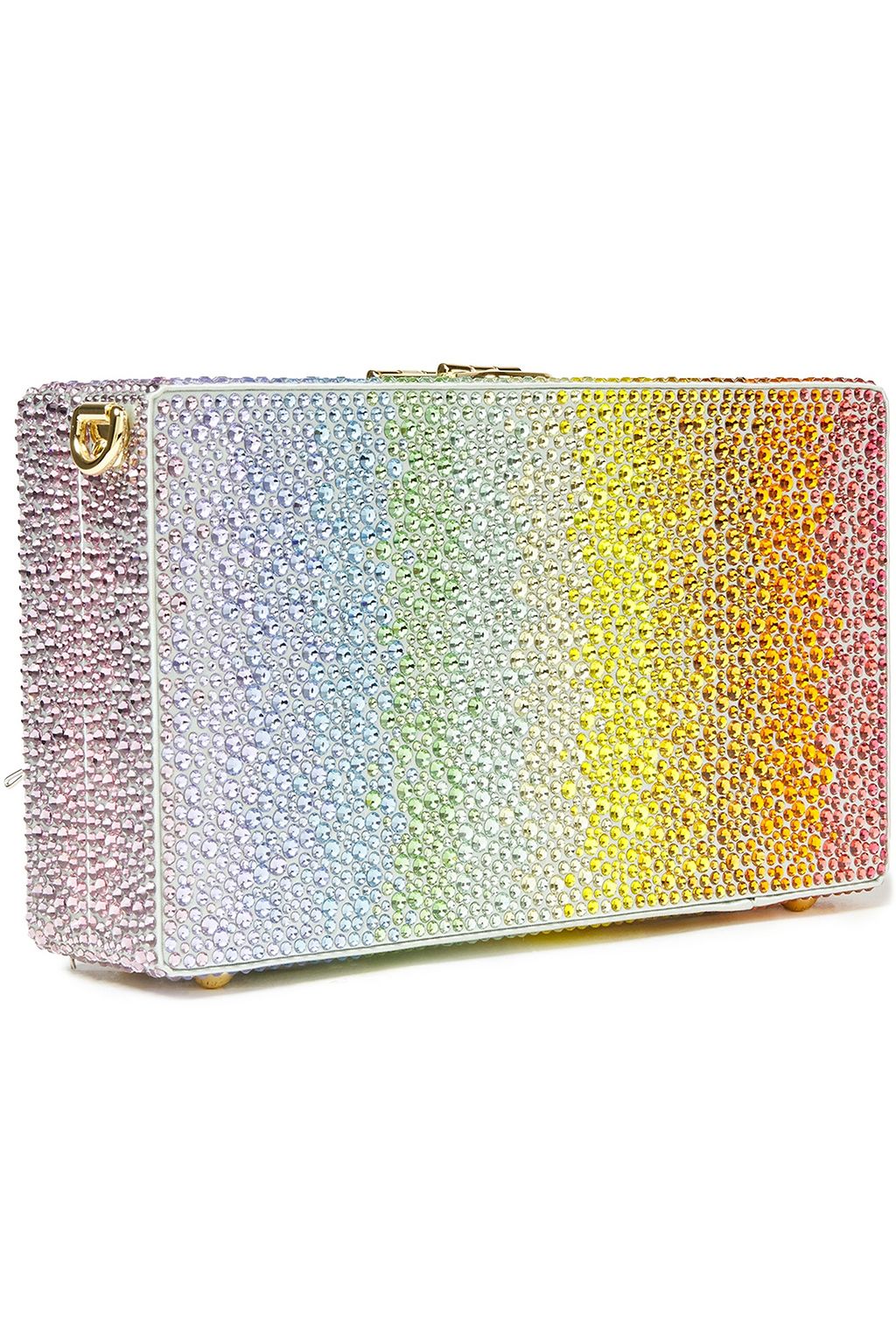 DOLCE&GABBANA Crystal-embellished dégradé satin box clutch