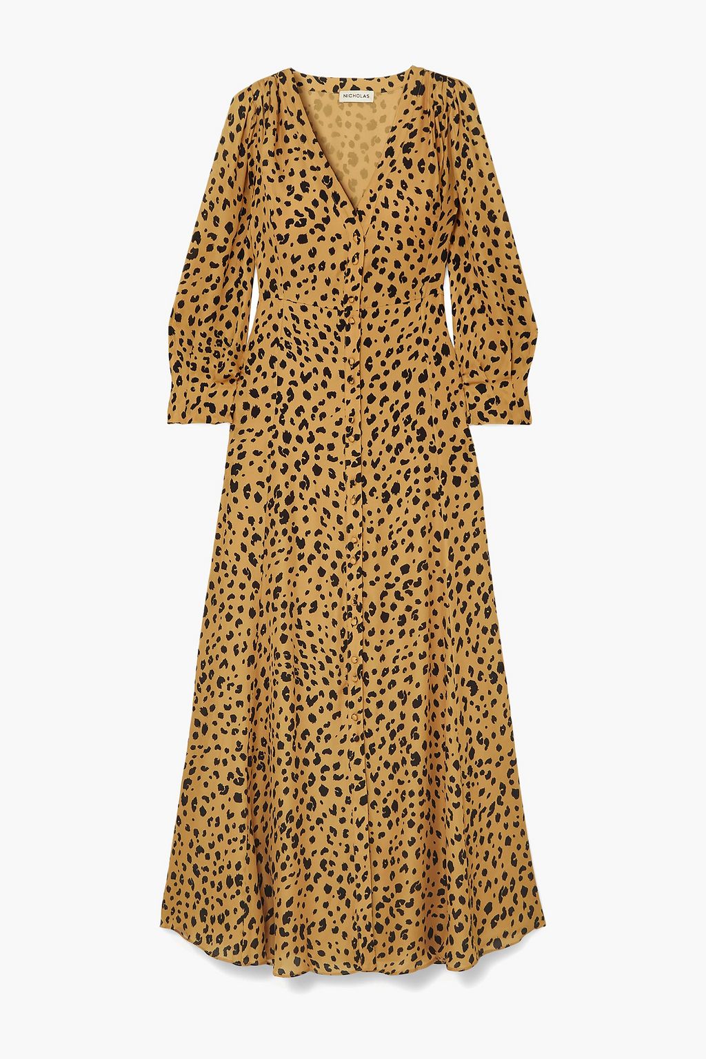 leopard maxi shirt dress