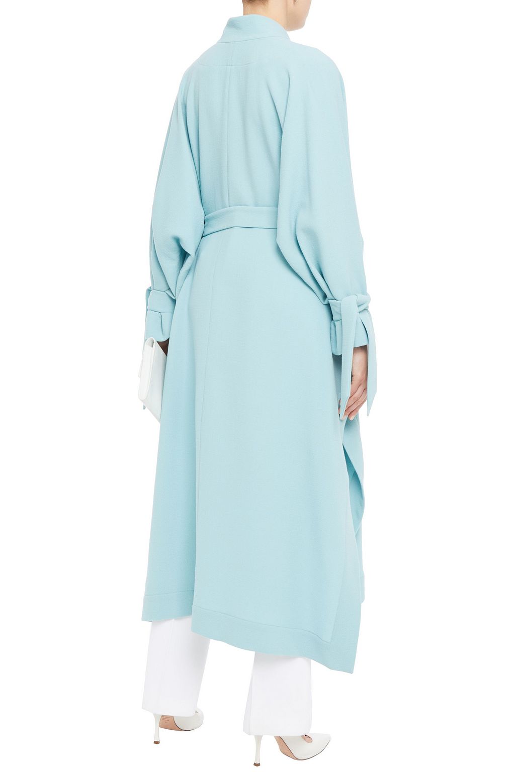 ROLAND MOURET Tie-detailed wool-crepe coat