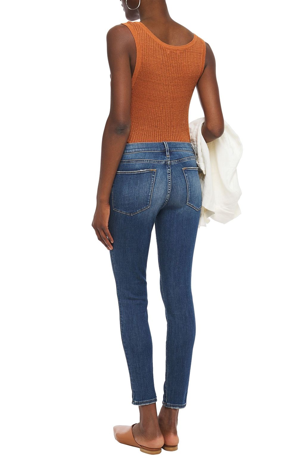 FRAME Le High Skinny faded high-rise skinny jeans