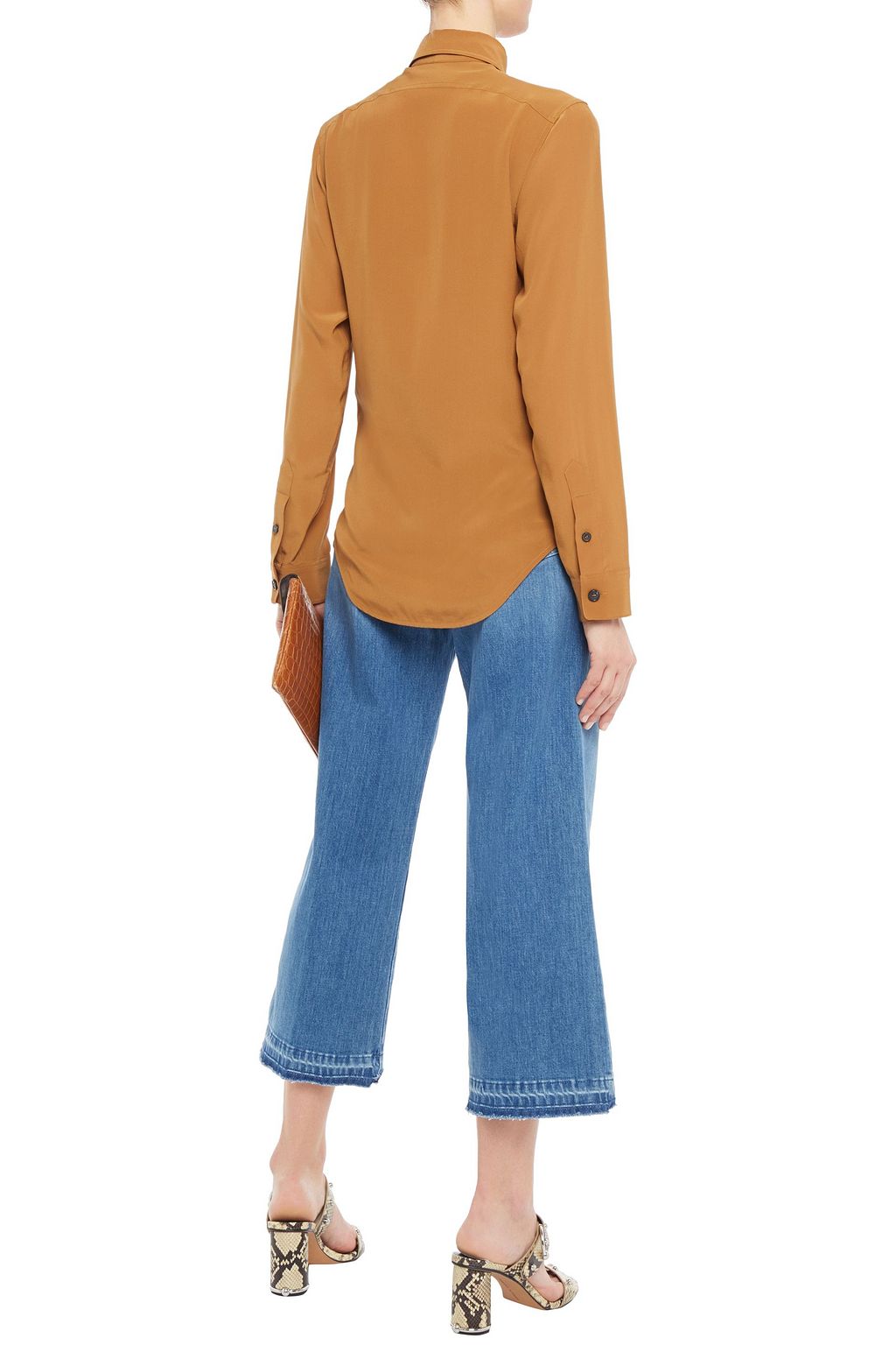 J BRAND Joan cropped faded high-rise wide-leg jeans