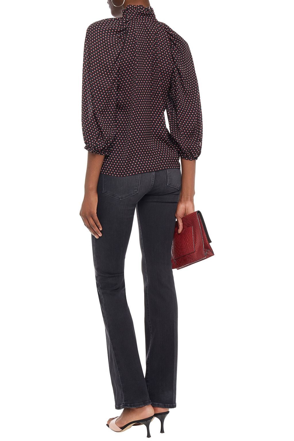 FRAME Le Mini faded high-rise bootcut jeans