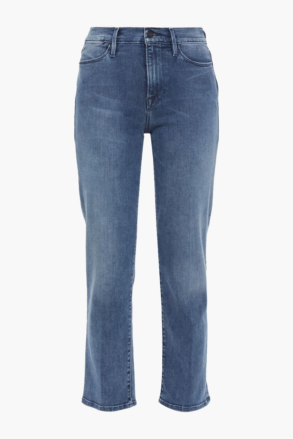 frame high rise straight leg jeans