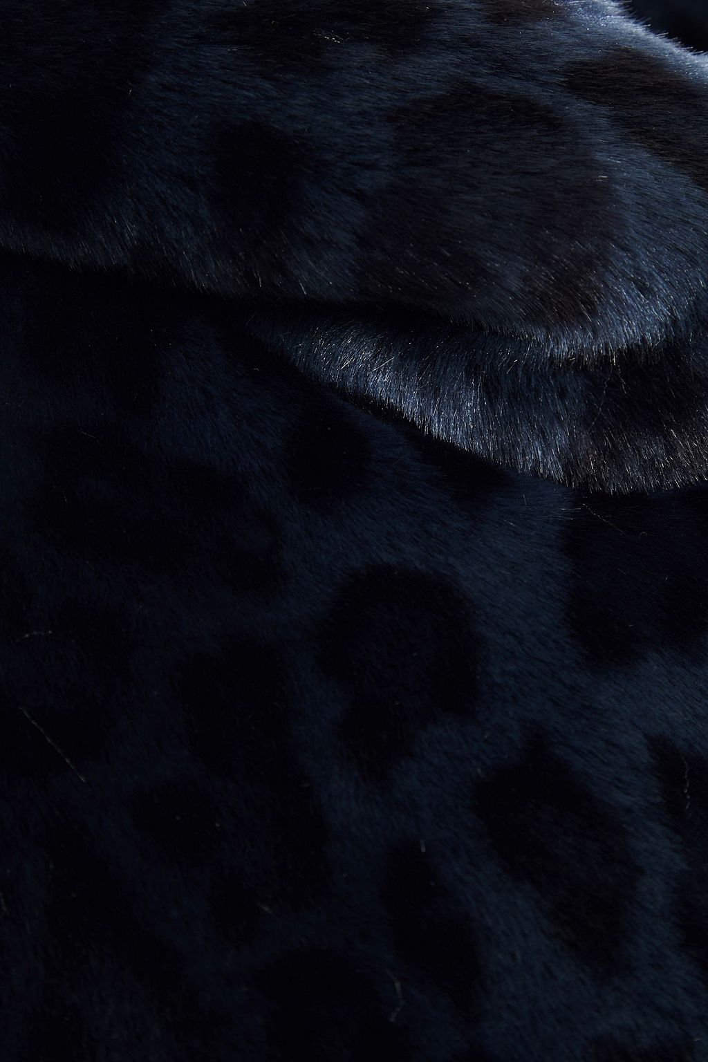 SHRIMPS Button-embellished leopard-print faux fur hooded coat