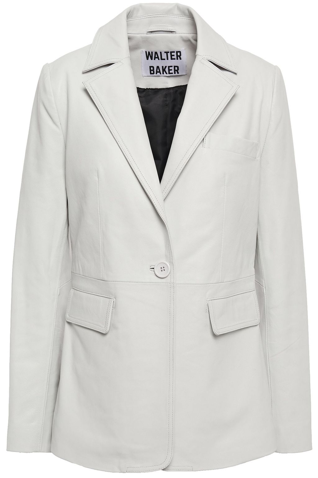 white leather blazer