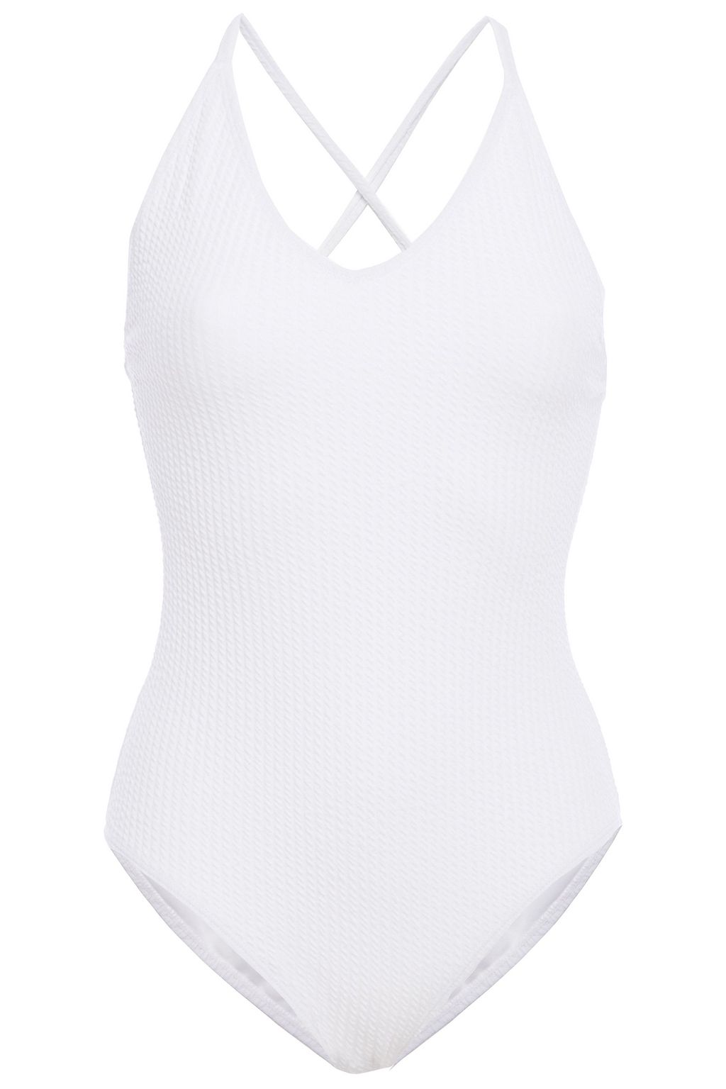 white ribbed swimsuit