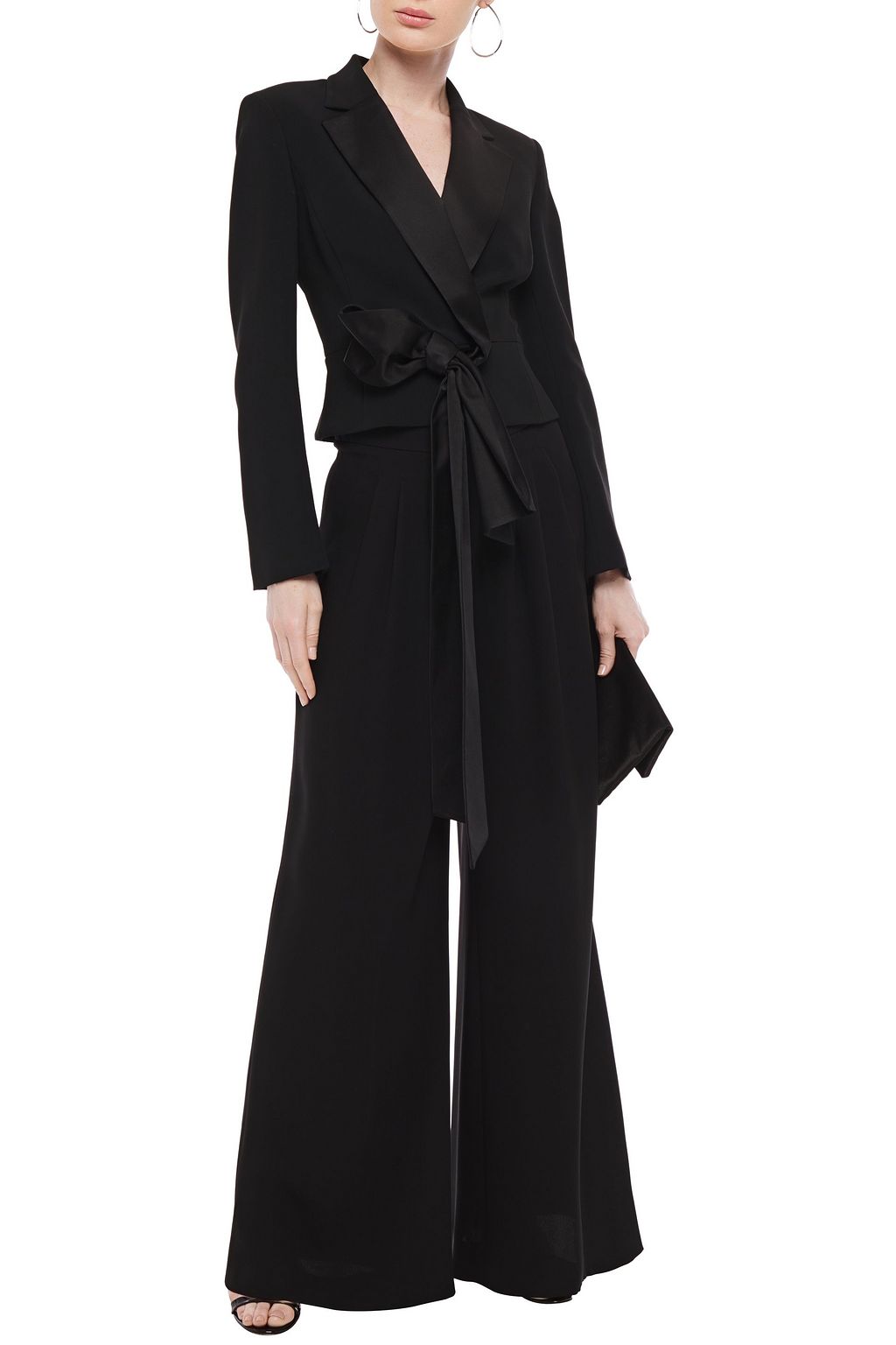 CAROLINA HERRERA Pleated silk-jersey wide-leg pants