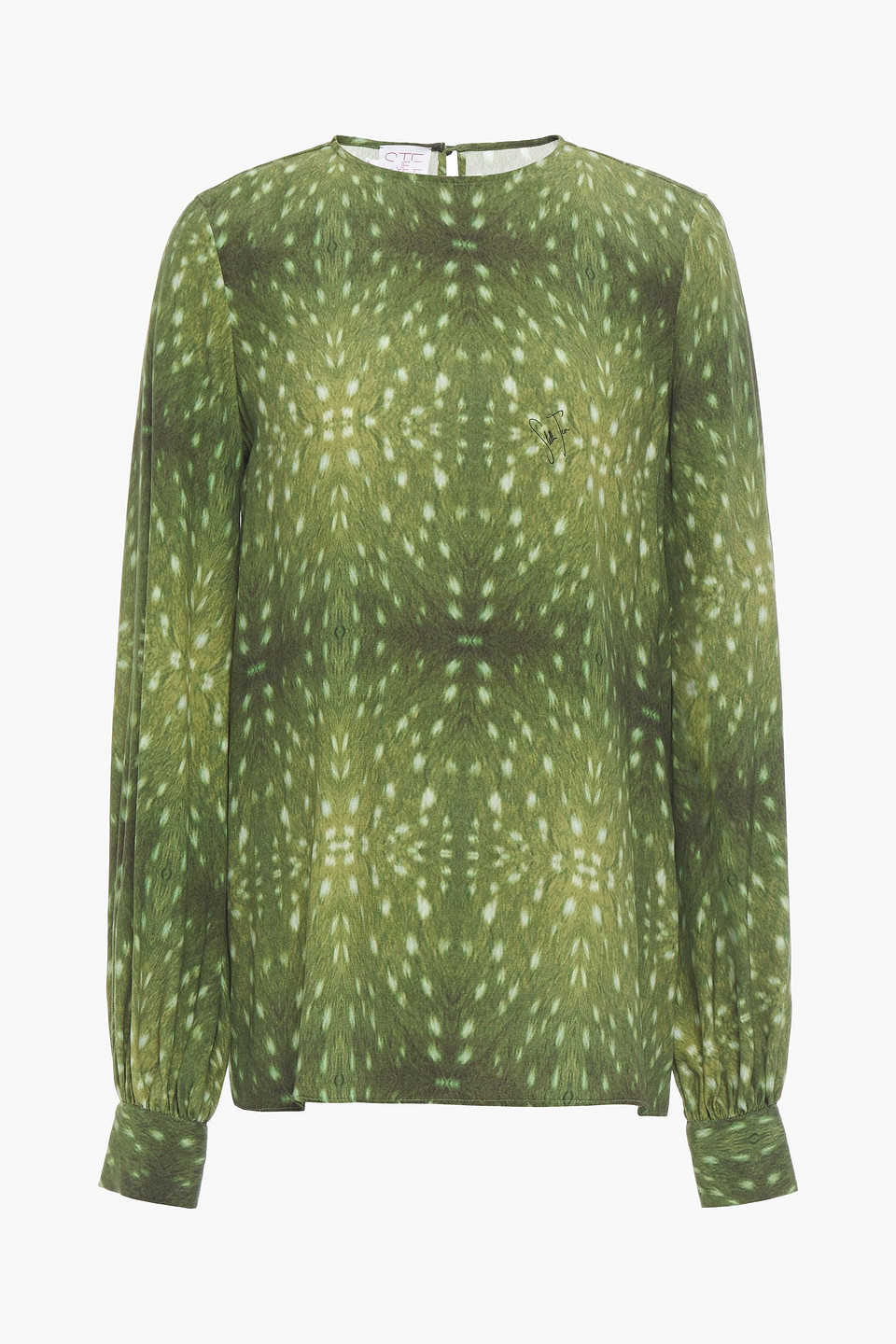 Stella Jean Woman Printed Crepe Blouse Leaf Green Size 46