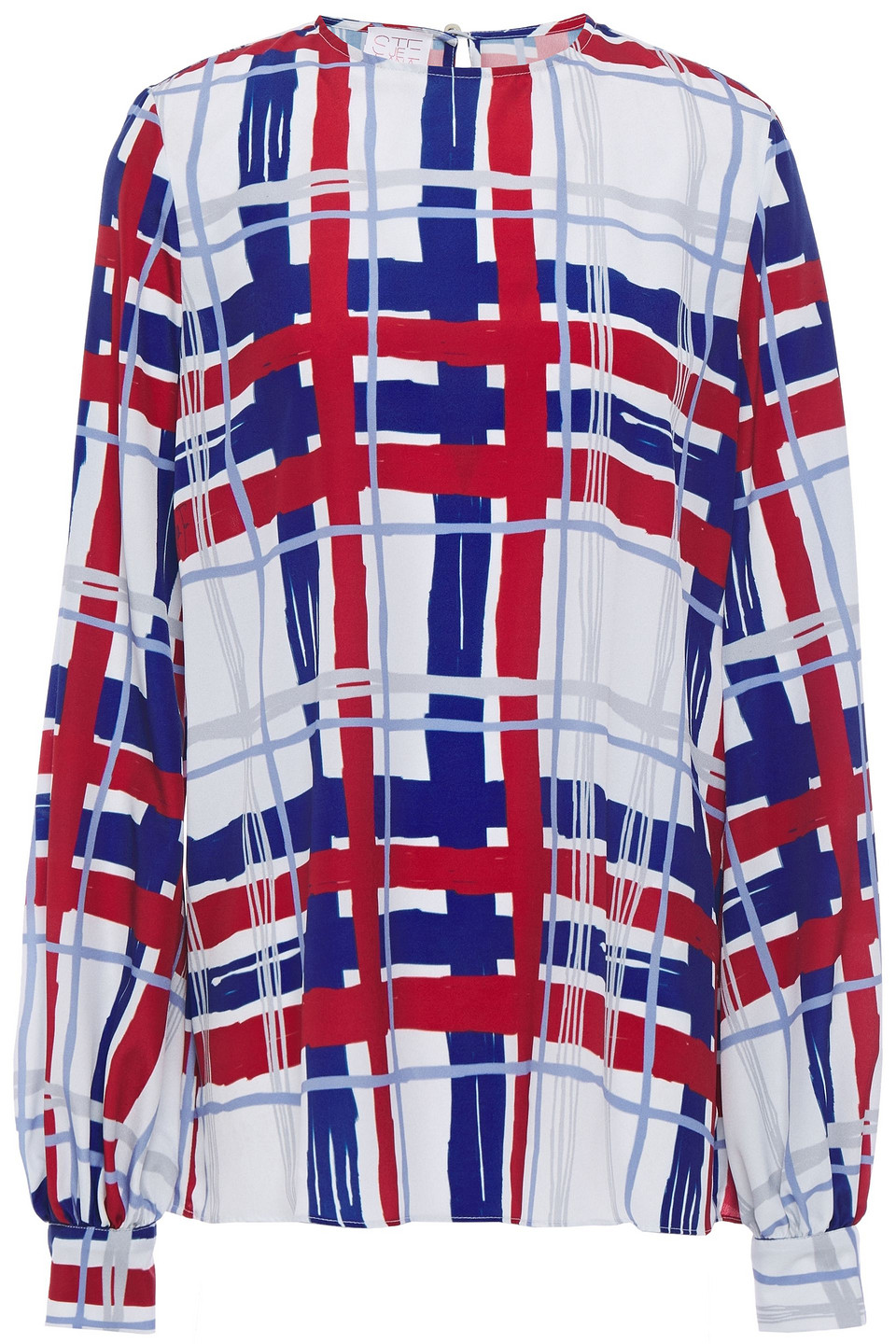 Stella Jean Woman Printed Crepe De Chine Blouse Blue Size 38