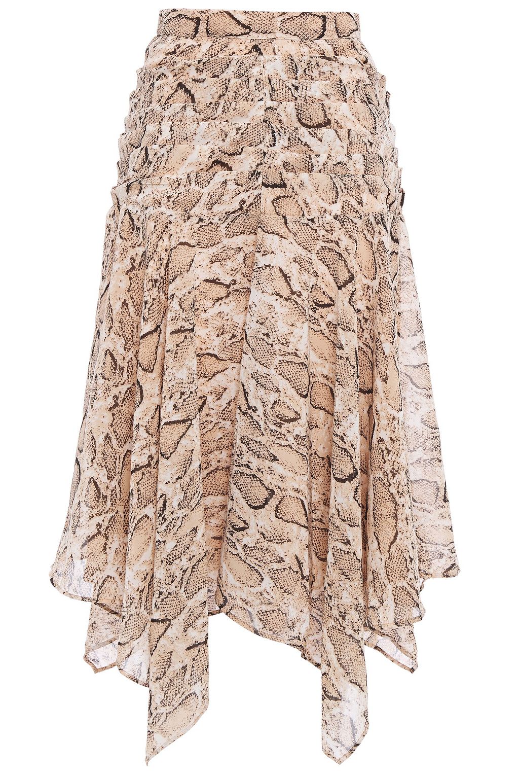 asymmetrical skirt snake print