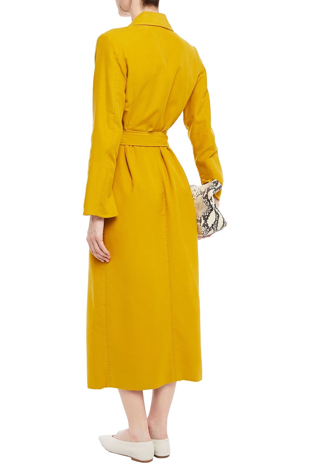 DEVEAUX Modal and cotton-blend midi wrap dress