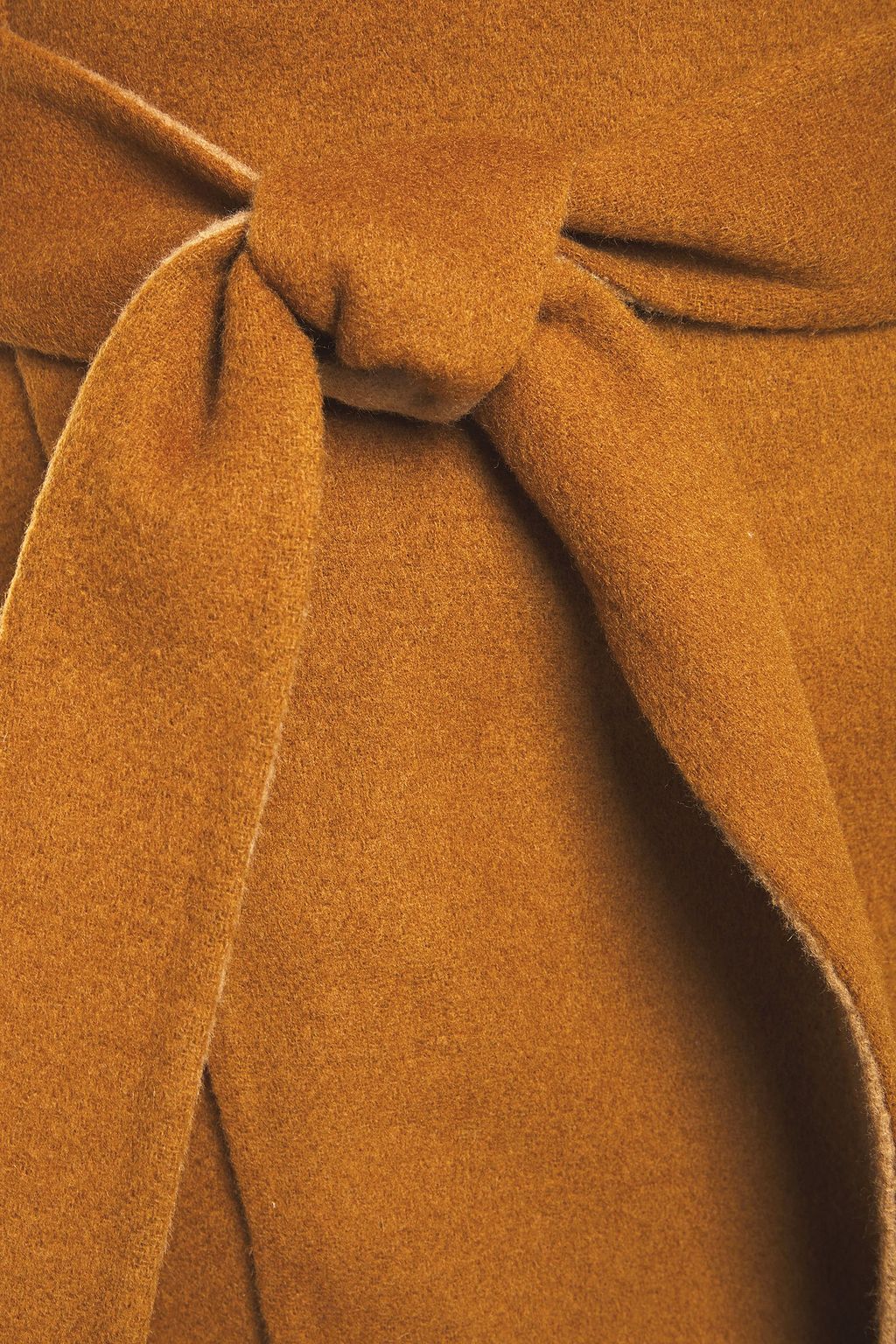 DEVEAUX Brushed wool-felt midi wrap skirt