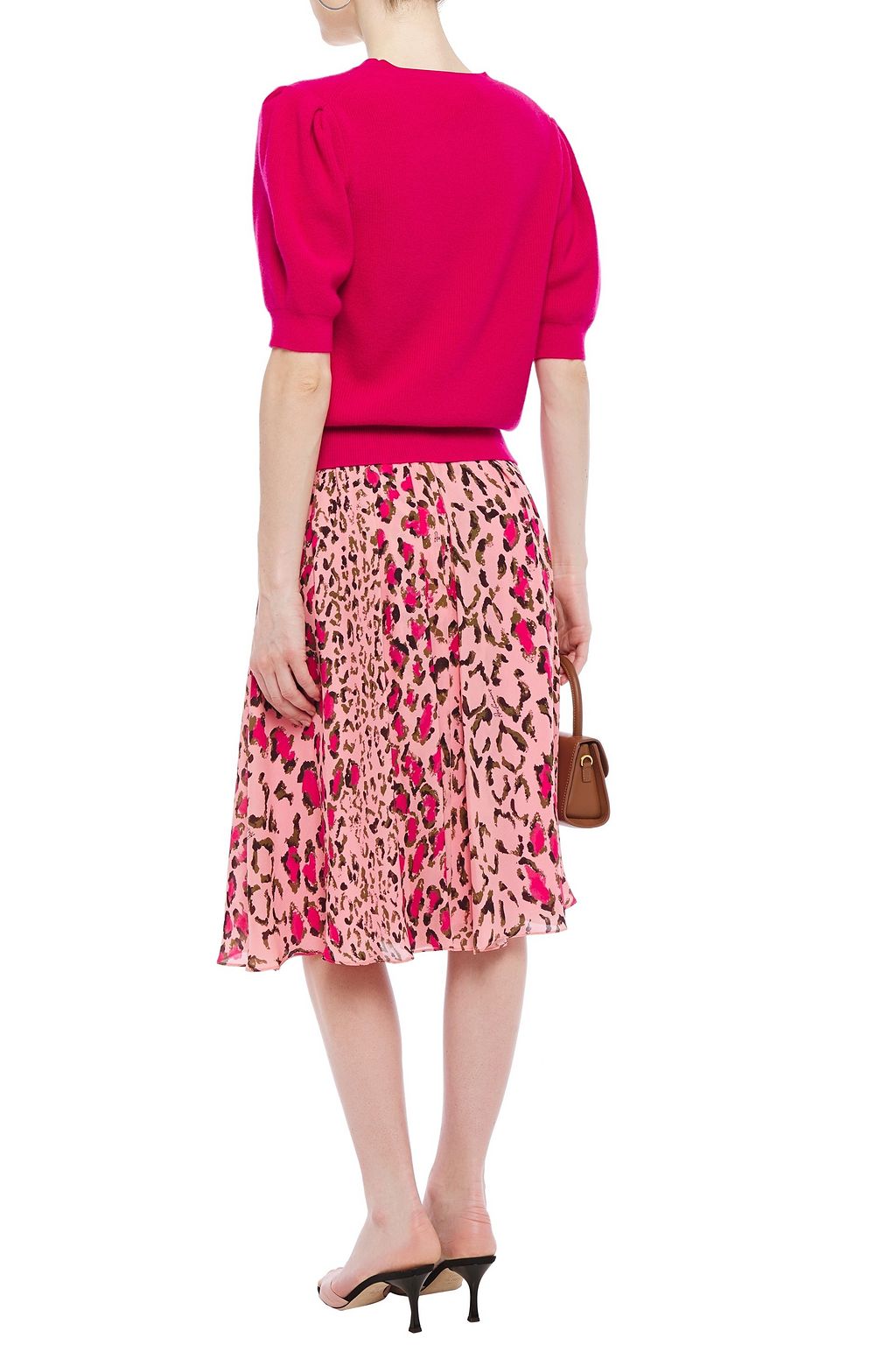 CAROLINA HERRERA + Rose Cumming gathered leopard-print silk-chiffon skirt
