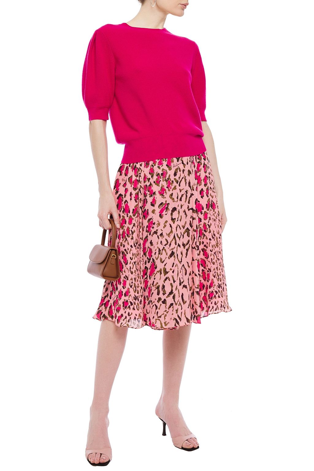 CAROLINA HERRERA + Rose Cumming gathered leopard-print silk-chiffon skirt