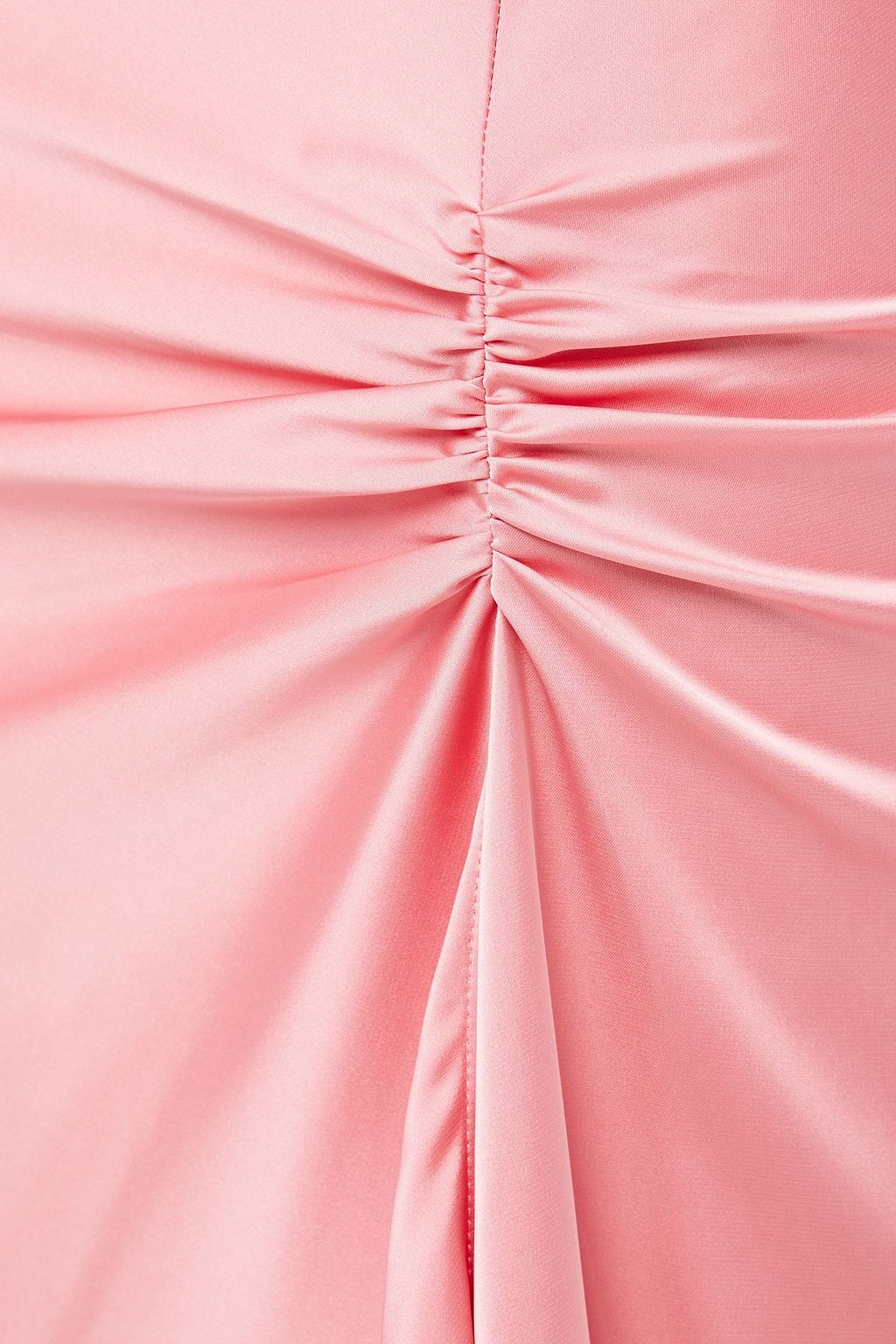 DE LA VALI Ruched stretch-satin midi skirt