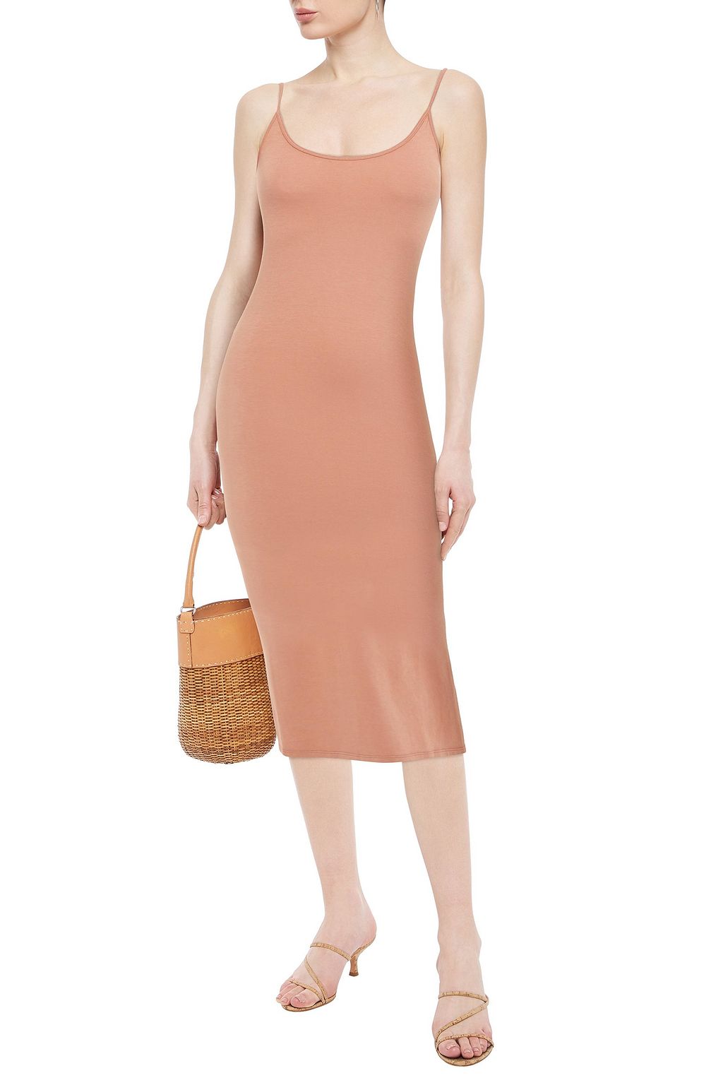 ENZA COSTA Stretch Pima cotton-jersey midi slip dress