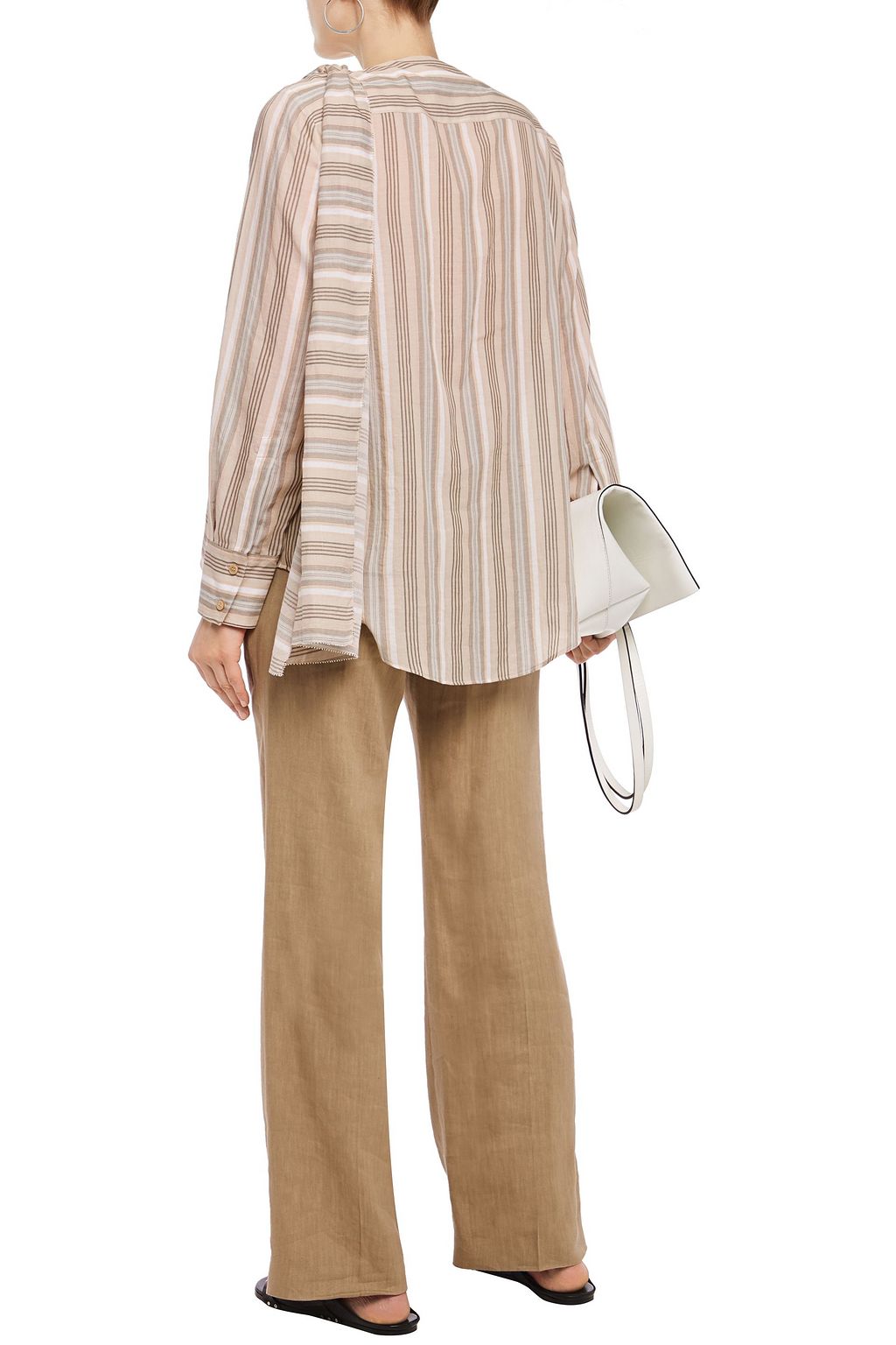 ACNE STUDIOS Sue tie-neck striped cotton-voile blouse