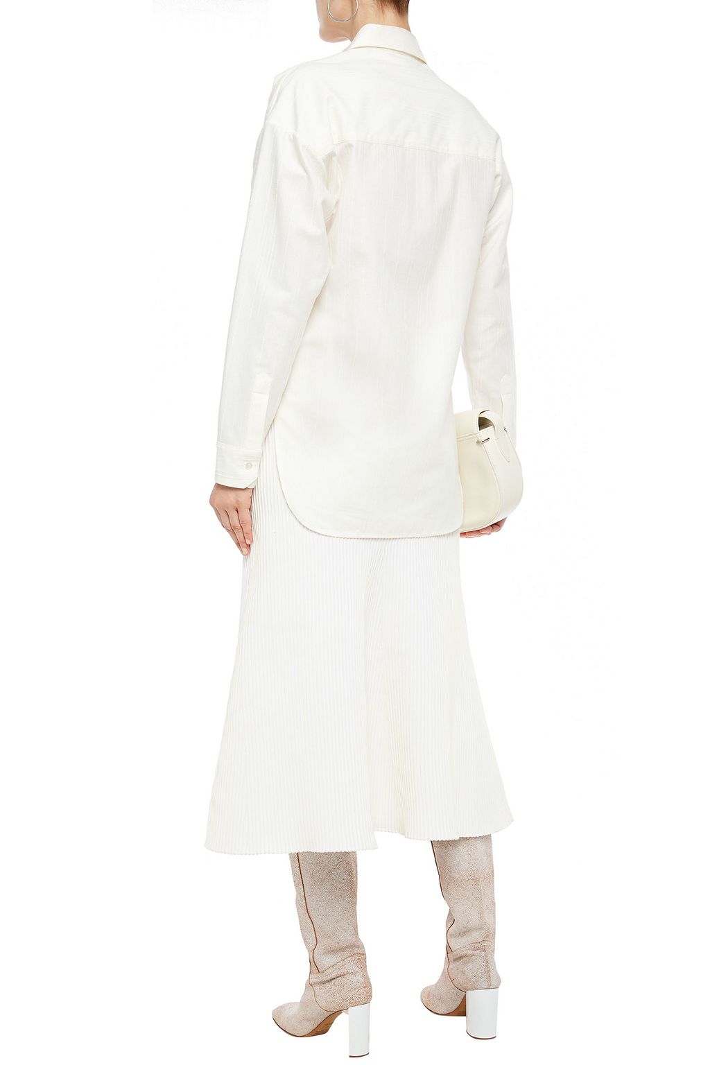 DEVEAUX Roden ribbed cotton-twill shirt