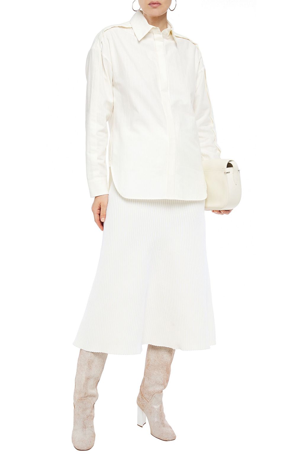 DEVEAUX Roden ribbed cotton-twill shirt