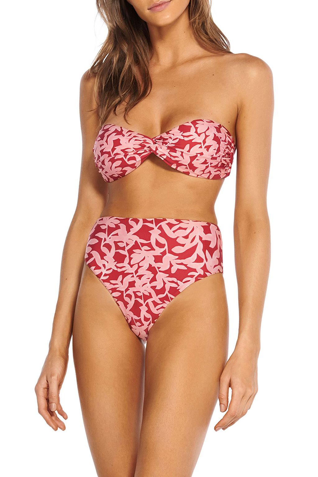 VIX PAULA HERMANNY Twisted printed bandeau bikini top